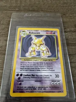 Alakazam Holo Pokemon TCG Base Set Card 1/102 Abra Kadabra Raw Ungraded - Image 2