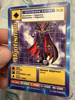 Myotismon BO-38 1st Edition Vintage Series 1 Booster Bandai Digimon Card - Image 3
