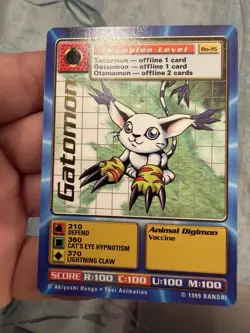 1999 Gatomon Bo-15 Series 1 Booster Digimon Card Digi-Battle Bandai TCG - Image 5