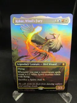 MTG Kykar, Wind's Fury (Borderless) Commander: Bloomburrow Foil Legendsonmain - Image 1