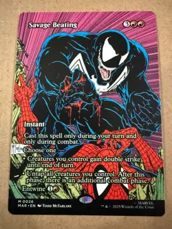 Savage Beating 0026 (Borderless) Marvel Universe Eternal-Legal Regular MTG - Image 1