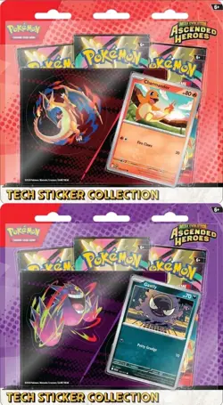 Pokemon Ascended Heros Tech Sticker Collection random 3 pack blister - Image 1