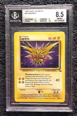 Pokemon TCG Zapdos #30 Fossil Unlimited Rare BGS 8.5 Near Mint - Image 2