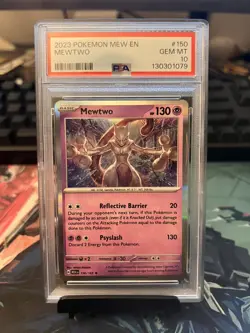 2023 POKEMON MEW EN-151 #150 MEWTWO 150/165 PSA 10 Reverse Holo - Image 1
