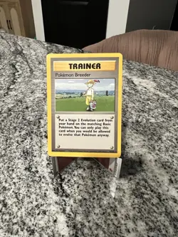 Pokemon Breeder Trainer Card 076/102 Base Set Regular Pokemon TCG - Image 1