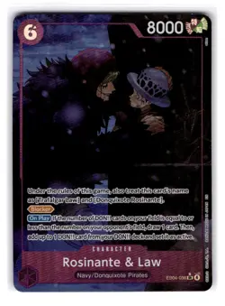 One Piece OP14 The Azure Sea's Seven EB04 #EB04-038 Rosinante & Law SR Alt Art - Image 1