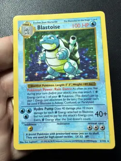 Blastoise 2/102 Holo Shadowless 1999 Base Set Pokemon Card TCG SLIGHT CREASE - Image 2