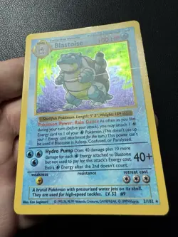 Blastoise 2/102 Holo Shadowless 1999 Base Set Pokemon Card TCG SLIGHT CREASE - Image 4