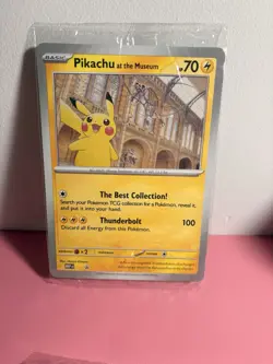 In Hand - Pikachu At The Museum Pokemon Card Oversize - Natural History Museum - Image 1