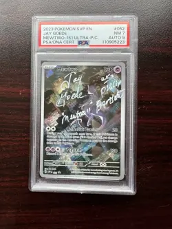 Pokemon 151 Signed/Autographed MewTwo Card (Jay Goede) PSA Graded - Image 1