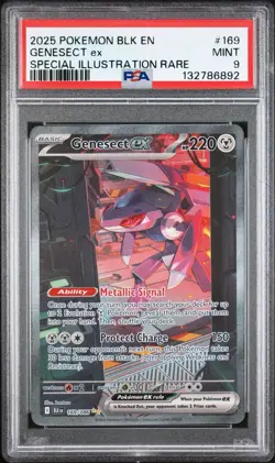 2025 POKEMON BLK EN-BLACK BOLT SPECIAL ILLUSTRATION RARE #169 GENESECT EX PSA 9 - Image 1