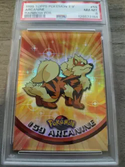 1999 TOPPS Pokemon TV 59 ARCANINE RAINBOW FOIL PSA 8 NM-MT - Image 1