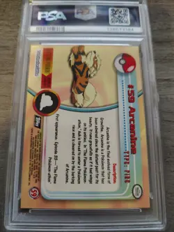 1999 TOPPS Pokemon TV 59 ARCANINE RAINBOW FOIL PSA 8 NM-MT - Image 2
