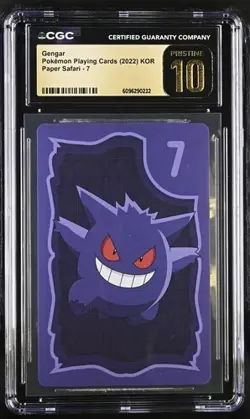 ✨✨ CGC 10 PRISTINE KOREAN POKEMON GENGAR 2022 PAPER SAFARI 7 PLAYING CARD - Image 1