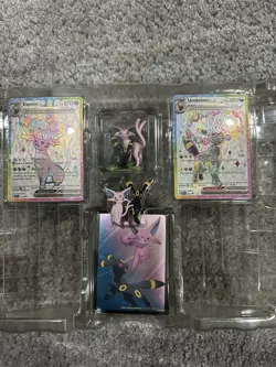 Pokemon TCG: Prismatic Figure Collection Promo Cards, Figure, Pin & Sleeves - Image 1