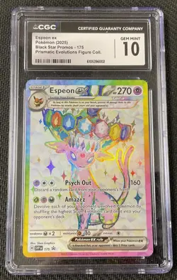 SYLVEON EX Black Star Promo 175 CGC 10 GEM MT 2025 Pokemon Prismatic Figure Coll - Image 1
