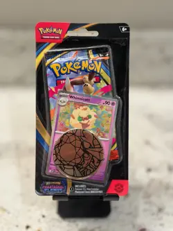 (1x) Pokemon: TCG Phantasmal Flames Whimsicott Blister Booster Pack Coin -Sealed - Image 1