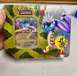 Pokemon PARADOX DESTINIES RAGING BOLT EX TIN IN PLASTIC SEALED - Image 1