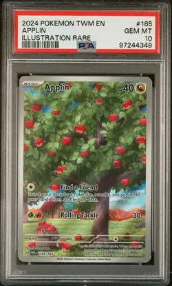 2024 Pokemon ~ APPLIN ~ 185/167 ~ Illustration Rare ~ PSA 10 GEM MINT - Image 1
