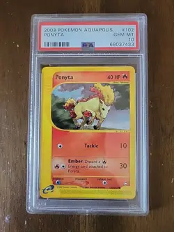 Pokemon Psa 10 Gem Mt Ponyta Aquapolis Non Holo 102/147 - Image 1