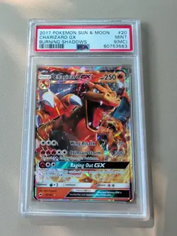 2017 Pokemon Sun & Moon Burning Shadows Charizard GX #20 PSA 9 (MC) Miscut RARE - Image 1
