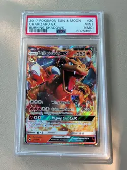 2017 Pokemon Sun & Moon Burning Shadows Charizard GX #20 PSA 9 (MC) Miscut RARE - Image 2