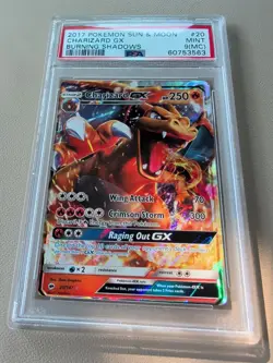 2017 Pokemon Sun & Moon Burning Shadows Charizard GX #20 PSA 9 (MC) Miscut RARE - Image 3