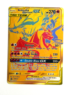 Pokemon TCG Reshiram & Charizard GX SM247 Promo Tag Team Full Art Miscut - Image 1