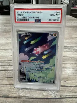 2023 POKEMON PAR EN-PARADOX RIFT ILLUSTRATION RARE #201 MINIOR PSA 10 - Image 1