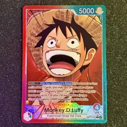 One Piece TCG OP13-001 Monkey D. Luffy Alt Art Leader Carrying On His Will - NM - Image 1