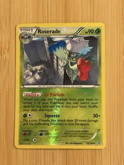 Pokemon TCG Roserade Reverse Holo Rare 15/124 B&W Dragons Exalted - Image 1