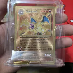 Pokemon TCG Charizard 4/102 Gold Metal Celebrations Ultra Premium Card NM - Image 1