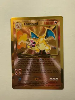 Pokemon TCG Celebrations 2021 Charizard Gold Metal Card 4/102 - Image 1