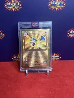 Pokemon Charizard 4/102 Celebrations Metal Card 25th Anniversary Gold Edition - Image 1