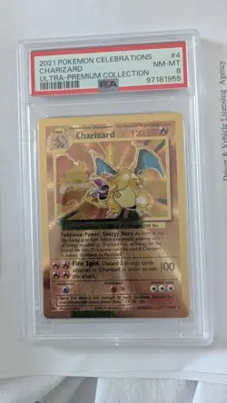 Pokemon Card Charizard 4/102 Gold Metal Celebrations UPC 25th Anniversary PSA 8 - Image 1