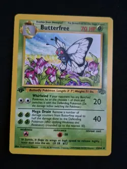 Pokemon Card Butterfree “d” 1st Edition NM Uncommon Jungle 33/64 Error WOTC - Image 1