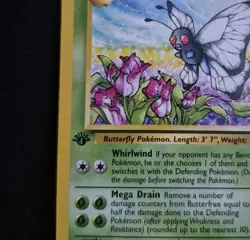 Pokemon Card Butterfree “d” 1st Edition NM Uncommon Jungle 33/64 Error WOTC - Image 2