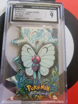 Vintage (2000) Butterfree EV3 of 12 DIE-CUT Topps Series 2 Pokemon Card CGC 9 - Image 1