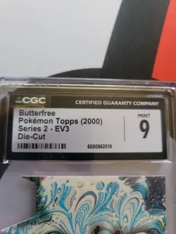 Vintage (2000) Butterfree EV3 of 12 DIE-CUT Topps Series 2 Pokemon Card CGC 9 - Image 2
