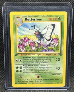 Pokemon Card Butterfree “d” 1st Edition Uncommon Jungle 33/64 LP Error NM/MT - Image 1