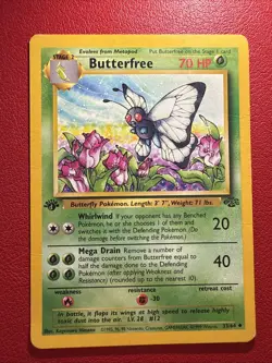 Pokemon - Jungle - Butterfree - 33/64- 1st Edition Uncommon - d ERROR - MP/HP - Image 1