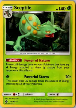 Sceptile - 10/168 SM Celestial Storm Holo Rare Deck Exclusives LP Pokemon Card - Image 1