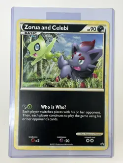 Zorua and Celebi JUMBO Oversized Promo Pokemon Card with Toploader NM - Image 1