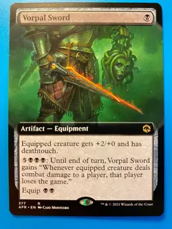 MTG 1x EXTENDED ART Vorpal Sword # 377 Adventures in the Forgotten Magic x1 NM - Image 1