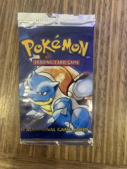 Pokemon TCG 1999 WOTC Blastoise Base Set Art English Opened EMPTY Booster Pack - Image 1