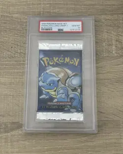 PSA10 Pokemon Long Crimp Shadowless Base Set Blastoise Booster Pack | WOTC - Image 1