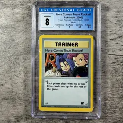 2000 POKEMON ROCKET #15 HERE COMES TEAM ROCKET!-HOLO CGC 8 - Image 1