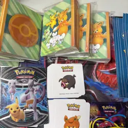 Big Lot Of Pokemon Mini Binders, Stickers, And Pokeball Belt - Image 3
