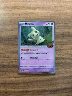 💎Pokemon Mimikyu Cosmos Holo 037/091 Halloween Trick Or Trade 2024 LP TCG - Image 1