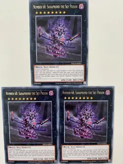 Yugioh Number 68: Sanaphond The Sky Prison TOCH-EN051 Rare NM x3 Play Set - Image 1